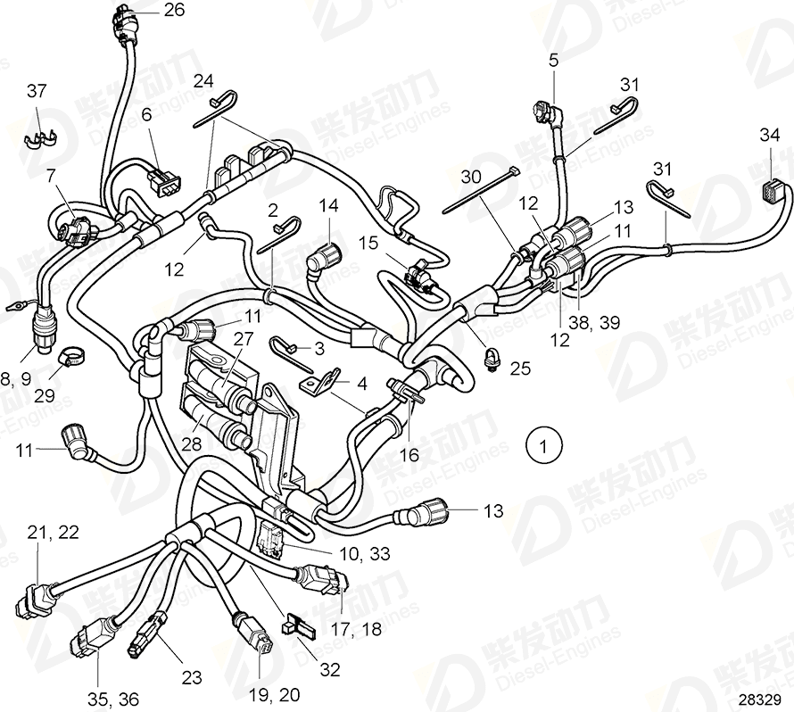 VOLVO Cable harness 22290912 Drawing